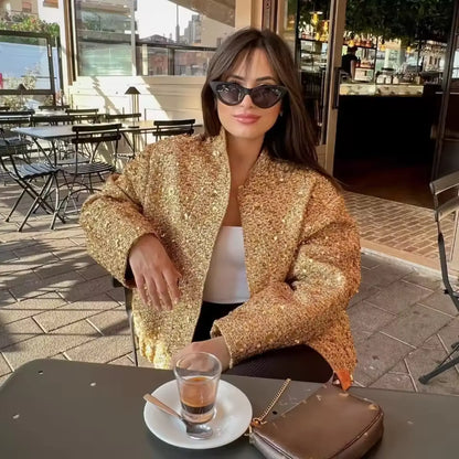 SEQUIN TEXTURED COAT – MONACO