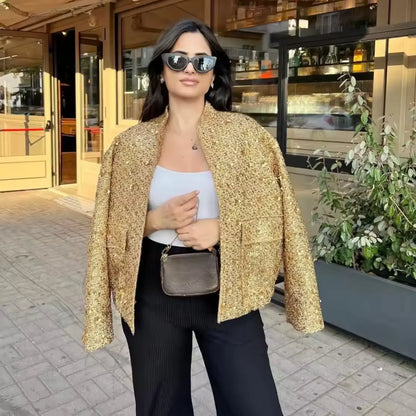 SEQUIN TEXTURED COAT – MONACO